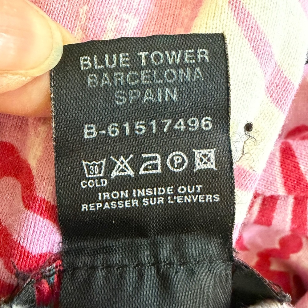 Custo of Barcelona Blue Tower Y2K Vintage Mixed Graphic Cotton UCLA Novelty - Picture 10 of 10